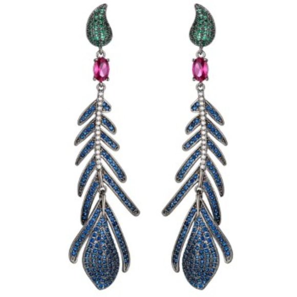 eye candy Jewelry - EYE CANDY LOS ANGELES- Blue Peak CZ Crystal Dangle Earrings